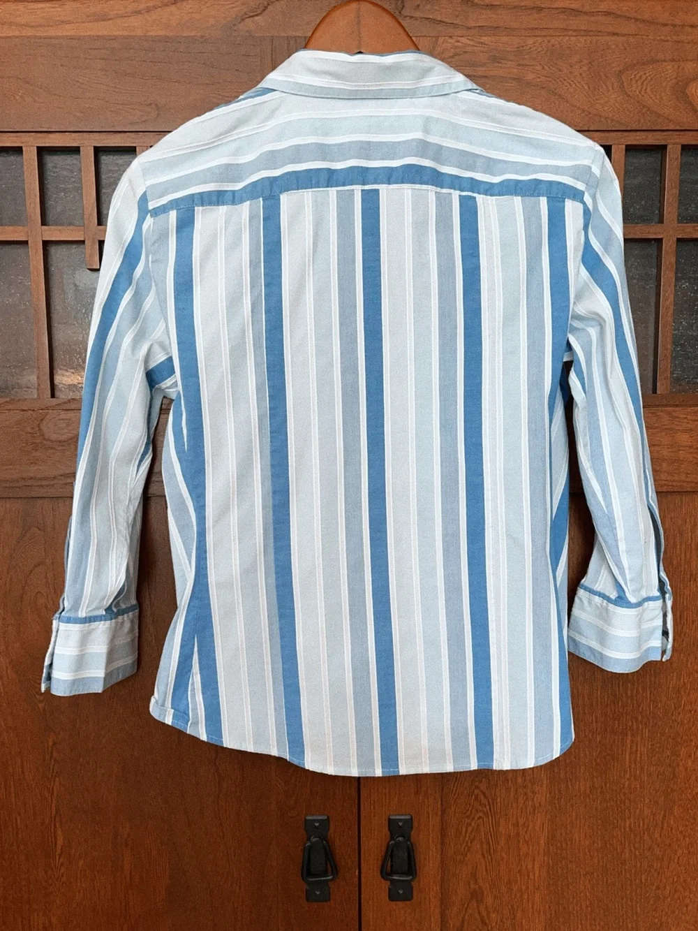 Harve Benard Light Blue and White Vertical Stripe Button-Down Shirt
